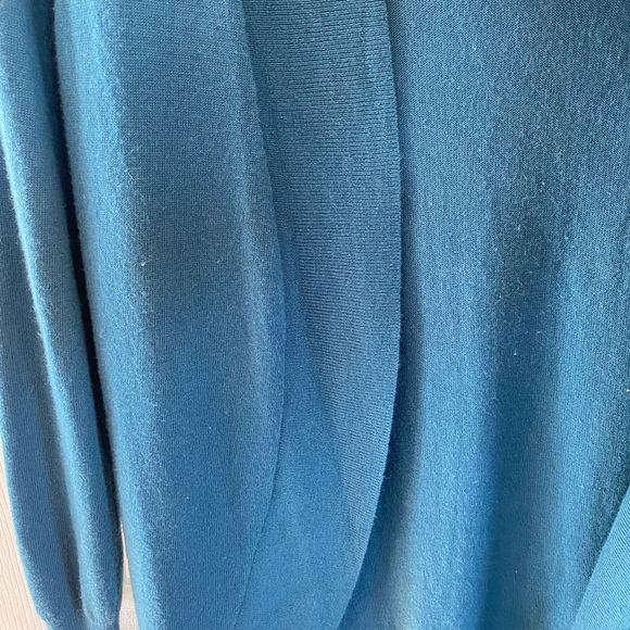 Teal longsleeve sweater cardigan size M - Picture 3 of 5